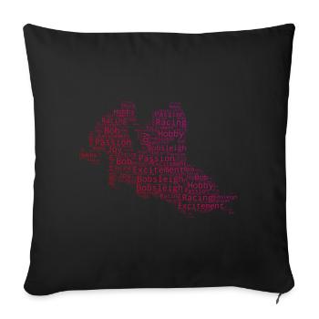 Bobsleigh Bob Riding Bobsleigh à deux hommes femmes - Housse de coussin décorative 45 x 45 cm - noir - Devant