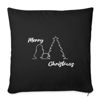 Père Noël sur l’arbre, Joyeux Noël, Noël - Housse de coussin décorative 45 x 45 cm - noir - Devant