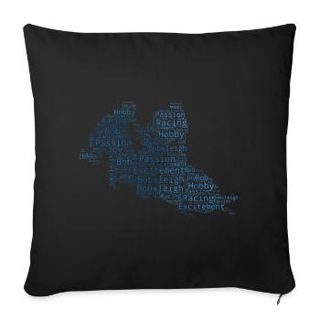 Bobsleigh à deux Bobsleigh Hommes Femmes - Housse de coussin décorative 45 x 45 cm - noir - Devant
