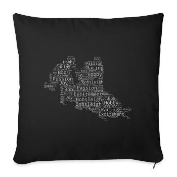 Men's two-man bobsleigh Bobsleigh Bobsleigh Run - Sofa pillowcase 17,3'' x 17,3'' (45 x 45 cm) - black - Front