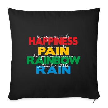 Happiness (dark) - Sofa pillowcase 17,3'' x 17,3'' (45 x 45 cm) - black - Front