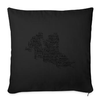 Bobsleigh Bobsleigh à deux hommes Hommes Femmes Bobsleigh - Housse de coussin décorative 45 x 45 cm - noir - Devant