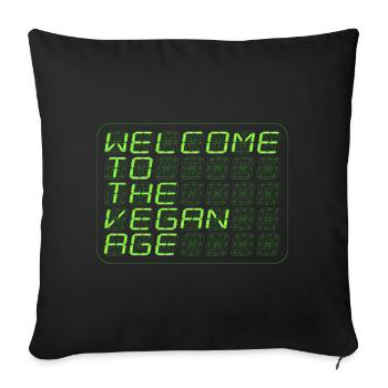 vegan-new-age-green-wide - Sofakissenbezug 45 x 45 cm - Schwarz - Vorne