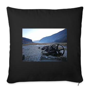 Landscape photo hiking, Glendalough wheel, Ireland - Sofa pillowcase 17,3'' x 17,3'' (45 x 45 cm) - black - Front