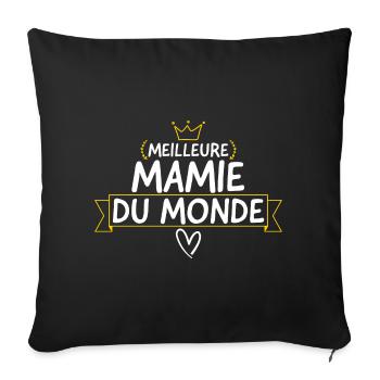 Meilleure mamie du monde. - Housse de coussin décorative 45 x 45 cm - noir - Devant