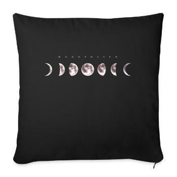 Mondphasen inverted - Mond Himmel Kunst - Sofakissenbezug 45 x 45 cm - Schwarz - Vorne
