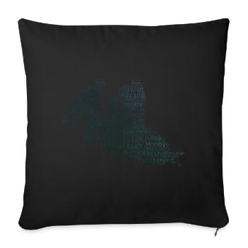 Men's two-man bobsleigh bobsleigh Women's bobsleigh - Sofa pillowcase 17,3'' x 17,3'' (45 x 45 cm) - black - Front
