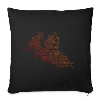 Bobsleigh Men Men's Two-man Bobsleigh Run - Sofa pillowcase 17,3'' x 17,3'' (45 x 45 cm) - black - Front