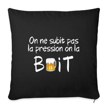 bière, apéritif, apéro - Housse de coussin décorative 45 x 45 cm - noir - Devant