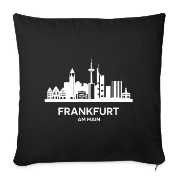Frankfurt am Main, weiß - Sofakissenbezug 45 x 45 cm - Schwarz - Vorne