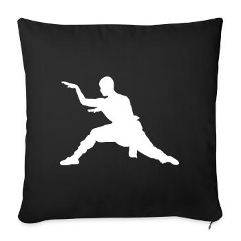 Arts Martiaux Wushu Hommes Kung Fu Kungfu Femmes - Housse de coussin décorative 45 x 45 cm - noir - Devant