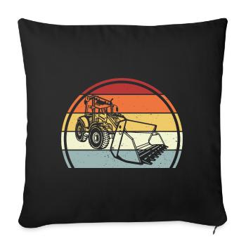 Excavatrice - Housse de coussin décorative 45 x 45 cm - noir - Devant