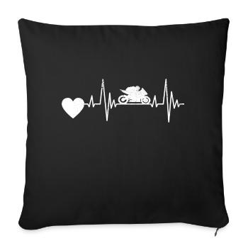Motorcycle Motorcycle Fan Motorcross Motorcyclists - Sofa pillowcase 17,3'' x 17,3'' (45 x 45 cm) - black - Front