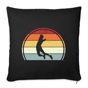 Badminton - Housse de coussin décorative 45 x 45 cm - noir - Devant