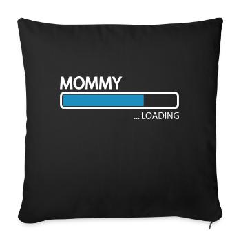Grossesse Baby shower Babyshower Boy Girl - Housse de coussin décorative 45 x 45 cm - noir - Devant