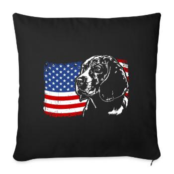 Beagle America Flag Dogs Dog Wilsigns - Sofa pillowcase 17,3'' x 17,3'' (45 x 45 cm) - black - Front