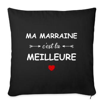 Ma marraine c'est la meilleure - Housse de coussin décorative 45 x 45 cm - noir - Devant