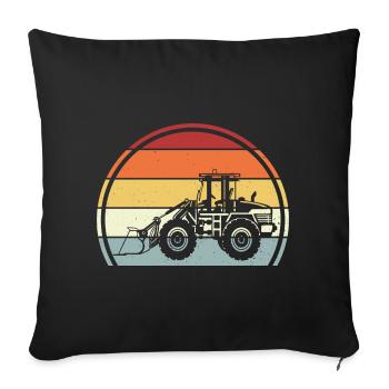 Excavatrice - Housse de coussin décorative 45 x 45 cm - noir - Devant