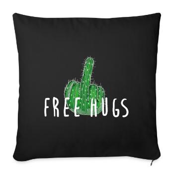 Câlins gratuits - Cactus, Majeur - Housse de coussin décorative 45 x 45 cm - noir - Devant