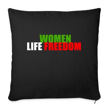 Women life freedom - Sofa pillowcase 17,3'' x 17,3'' (45 x 45 cm) - black - Front