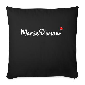 Mamie d'amour - Housse de coussin décorative 45 x 45 cm - noir - Devant