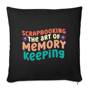 Scrapbooking Die Kunst, Erinnerungen zu bewahren S - Sofakissenbezug 45 x 45 cm - Schwarz - Vorne