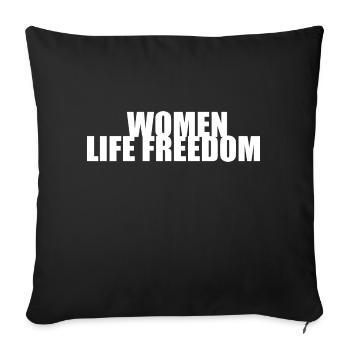 Women life freedom - Housse de coussin décorative 45 x 45 cm - noir - Devant