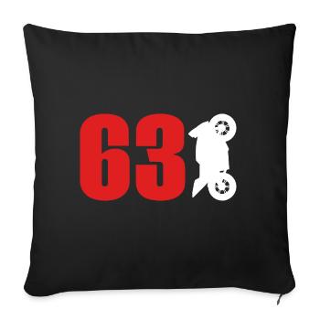 63 Motorrad Biker Motorsport - Sofakissenbezug 45 x 45 cm - Schwarz - Vorne