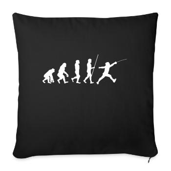 fencing, martial arts, fencing - Sofa pillowcase 17,3'' x 17,3'' (45 x 45 cm) - black - Front