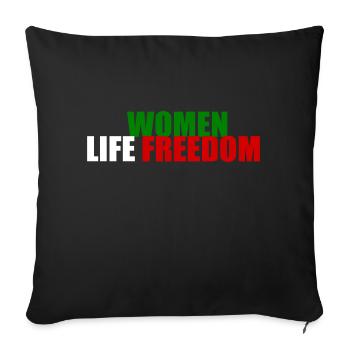 Women life freedom - Housse de coussin décorative 45 x 45 cm - noir - Devant