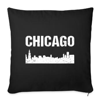 Chicago Skyline City Chicago - Housse de coussin décorative 45 x 45 cm - noir - Devant