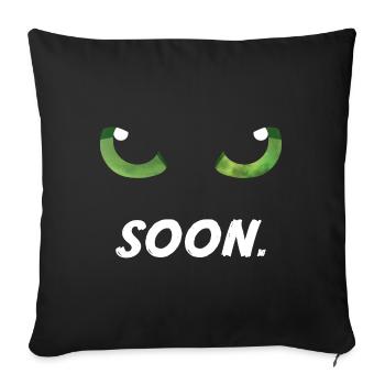 Cat Eyes Green Soon - Sofa pillowcase 17,3'' x 17,3'' (45 x 45 cm) - black - Front