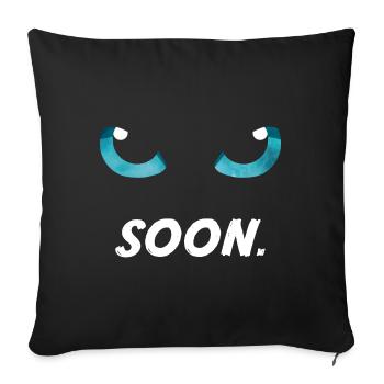 Cat Eyes Blue Soon - Sofa pillowcase 17,3'' x 17,3'' (45 x 45 cm) - black - Front