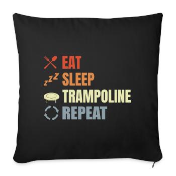 Trampoline Jumping Routine - Sofa pillowcase 17,3'' x 17,3'' (45 x 45 cm) - black - Front