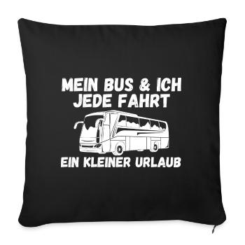 Bus Busfahrer - Sofakissenbezug 45 x 45 cm - Schwarz - Vorne