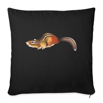 Squirrel forest animal t-shirt print - Sofa pillowcase 17,3'' x 17,3'' (45 x 45 cm) - black - Front
