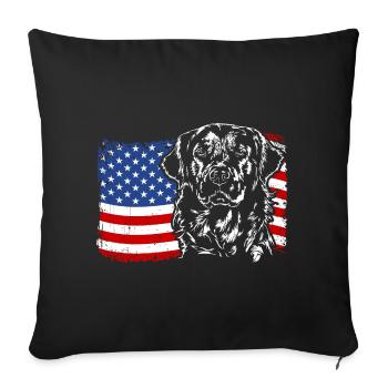 Golden Retriever America Flag Dogs Wilsigns - Sofa pillowcase 17,3'' x 17,3'' (45 x 45 cm) - black - Front