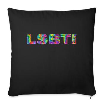 LGBTI - Housse de coussin décorative 45 x 45 cm - noir - Devant