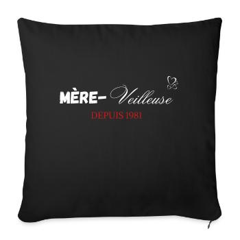 Mère veilleuse depuis 1981 - Housse de coussin décorative 45 x 45 cm - noir - Devant