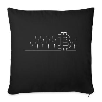 Crypto Bitcoin Trading - Housse de coussin décorative 45 x 45 cm - noir - Devant