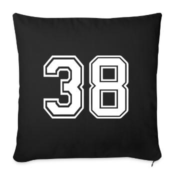 38 - Sofa pillowcase 17,3'' x 17,3'' (45 x 45 cm) - black - Front