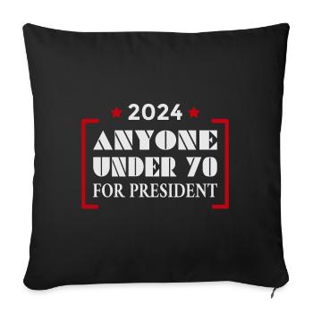 Tous les moins de 70 ans pour le président 2024 - Housse de coussin décorative 45 x 45 cm - noir - Devant
