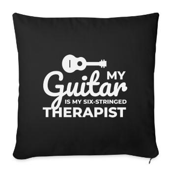 Six-Stringed Therapy: Celebrating the Guitar - Sofa pillowcase 17,3'' x 17,3'' (45 x 45 cm) - black - Front