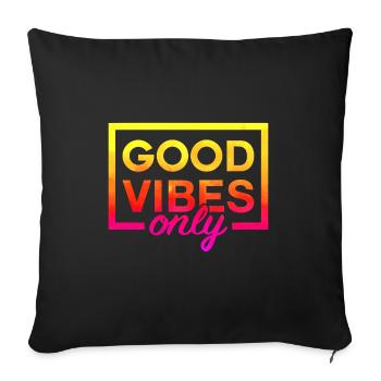 Only Tie Dye Good Vibe - Housse de coussin décorative 45 x 45 cm - noir - Devant