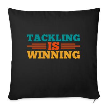 Defender Tackling Is Winning Football - Sofakissenbezug 45 x 45 cm - Schwarz - Vorne