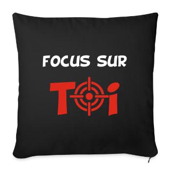 Focus sur toi (blanc) - Housse de coussin décorative 45 x 45 cm - noir - Devant