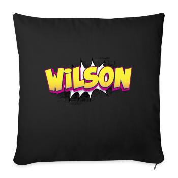 Wilson Benutzerdefinierter Name Comic-Buch-Stil Pop-Art, - Sofakissenbezug 45 x 45 cm - Schwarz - Vorne