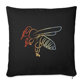 Abeille vintage - Housse de coussin décorative 45 x 45 cm - noir - Devant