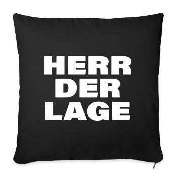 HERR DER LAGE - Sofakissenbezug 45 x 45 cm - Schwarz - Vorne