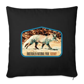 Anderdalen Snow Fox Patch: Nordic Fauna - Sofa pillowcase 17,3'' x 17,3'' (45 x 45 cm) - black - Front